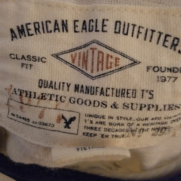 Vintage American Eagle Outfitters Classic Fit, Cotton Blend, Blue & White, Sz M - Picture 4 of 5